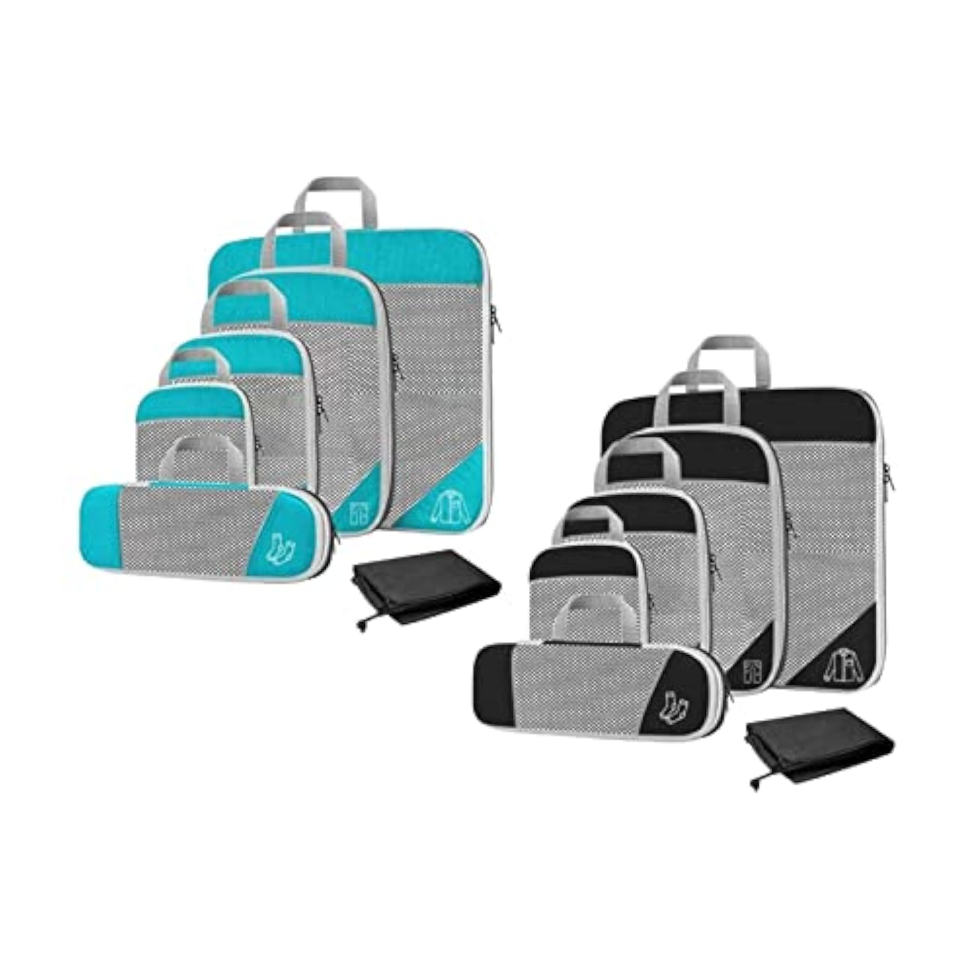 12x Compression Packing Cubes, Lightweight Storage Bags